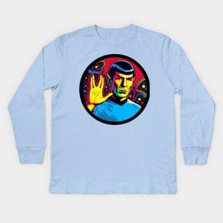 Blacklight Spock Kids Long Sleeve T-Shirt